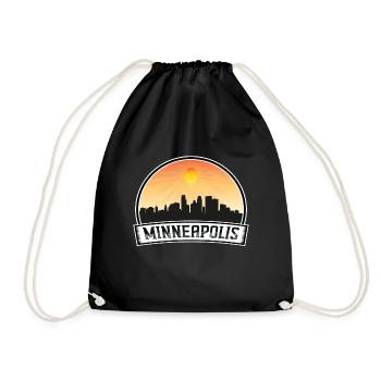 Minneapolis Minnesota États-Unis Skyline Vintage Sunset T - Sac de sport léger - noir - Devant
