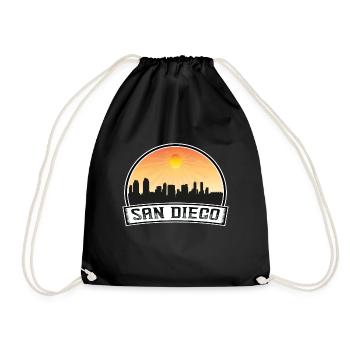San Diego Californie États-Unis Skyline Vintage Sunset Tr - Sac de sport léger - noir - Devant