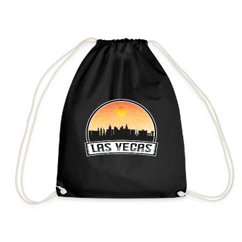 Las Vegas Nevada Usa Skyline Vintage Sunset Travel - Turnbeutel - Schwarz - Vorne