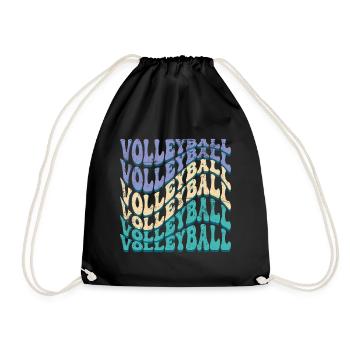 Volleyball Retro - Drawstring Bag - black - Front