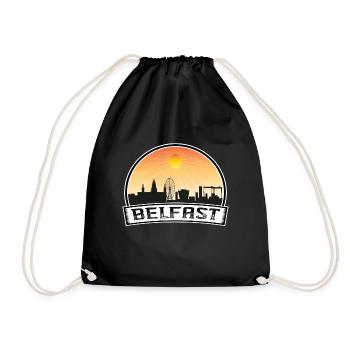 Belfast Irlande du Nord Skyline Vintage Sunset Tr - Sac de sport léger - noir - Devant