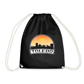 Toledo Ohio USA Skyline Vintage Sonnenuntergang Reise Souv - Turnbeutel - Schwarz - Vorne