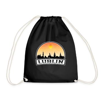 Lublin Pologne Skyline Vintage Sunset Travel Souven - Sac de sport léger - noir - Devant