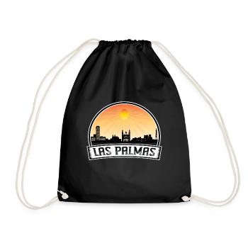 Las Palmas Spain Skyline Vintage Sunset Travel Sou - Drawstring Bag - black - Front