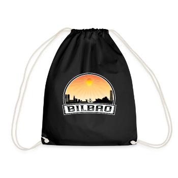 Bilbao Spanien Skyline Vintage Sunset Travel Souveni - Turnbeutel - Schwarz - Vorne