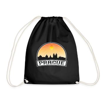 Prag Tschechien Skyline Vintage Sunset Travel Souve - Turnbeutel - Schwarz - Vorne