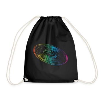 Disque vinyle DJ Cadeau - Sac de sport léger - noir - Devant