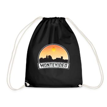Montevideo Uruguay Skyline Vintage Sunset Travel S - Turnbeutel - Schwarz - Vorne