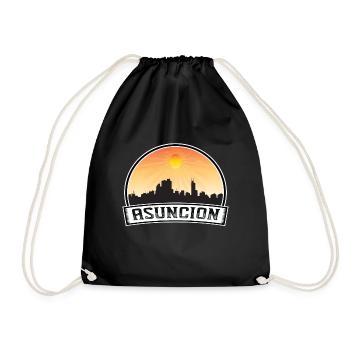 Asuncion Paraguay Skyline Vintage Sunset Travel So - Drawstring Bag - black - Front