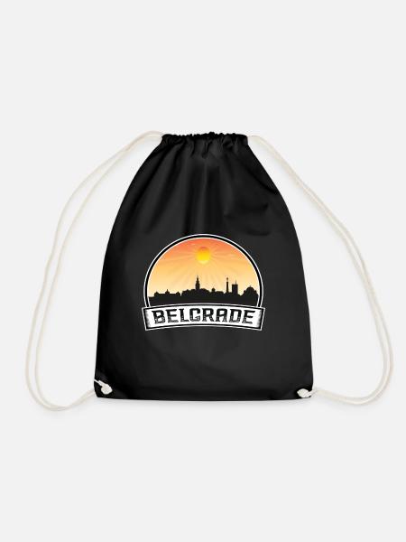 Belgrade Serbie Skyline Vintage Sunset Travel Souv - Sac de sport léger - noir