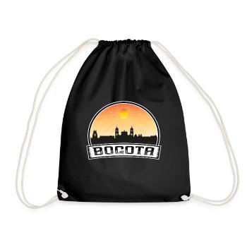 Bogota Kolumbien Skyline Vintage Sonnenuntergang Reise Souv - Turnbeutel - Schwarz - Vorne
