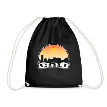 Cali Kolumbien Skyline Vintage Sonnenuntergang Reise Souven - Turnbeutel - Schwarz - Vorne