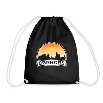 Caracas Venezuela Skyline Vintage Sunset Travel So - Drawstring Bag - black - Front