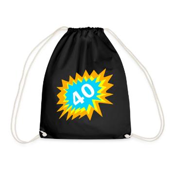 tolle Geburtstags tees, 40 bunt - Turnbeutel - Schwarz - Vorne