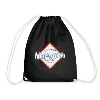 Norwich England UK City Skyline Home Love - Drawstring Bag - black - Front