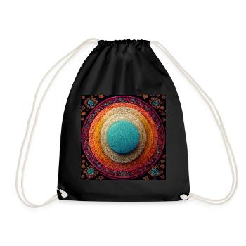 Boho Mandala Abstract - Drawstring Bag - black - Front