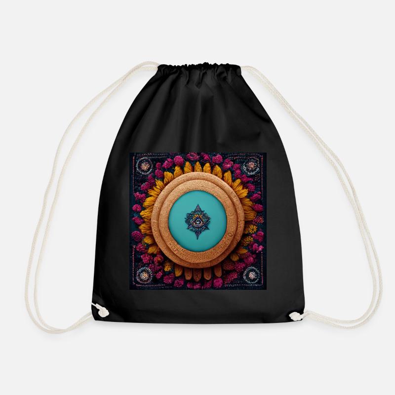 Boho Mandala Abstract - Turnbeutel - Schwarz