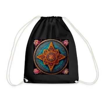 Boho Mandala Abstract - Drawstring Bag - black - Front