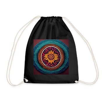 Boho Mandala Abstract - Drawstring Bag - black - Front
