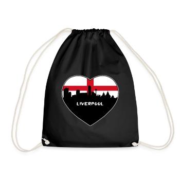 Liverpool Angleterre Flag Skyline Souvenir de voyage - Sac de sport léger - noir - Devant