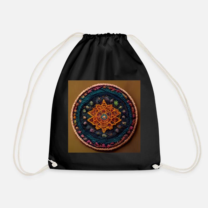 Boho Mandala Abstract - Turnbeutel - Schwarz