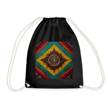 Boho Mandala Abstract - Drawstring Bag - black - Front