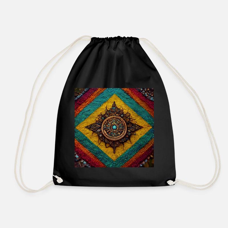 Boho Mandala Abstract - Turnbeutel - Schwarz