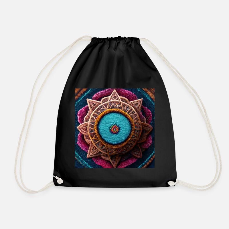 Boho Mandala Abstract - Turnbeutel - Schwarz