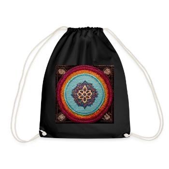 Boho Mandala Abstract - Drawstring Bag - black - Front