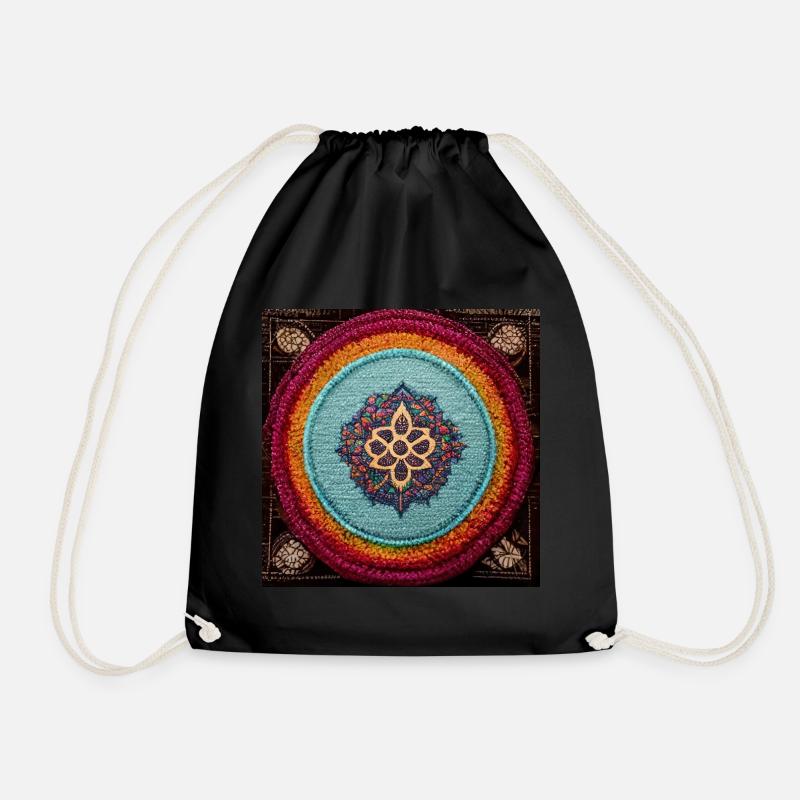 Boho Mandala Abstract - Turnbeutel - Schwarz