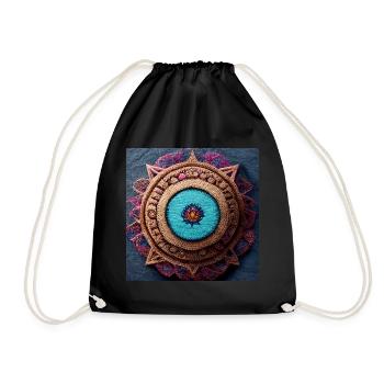 Boho Mandala Abstract - Drawstring Bag - black - Front