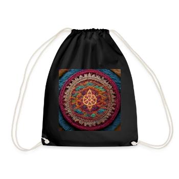 Boho Mandala Abstract - Drawstring Bag - black - Front