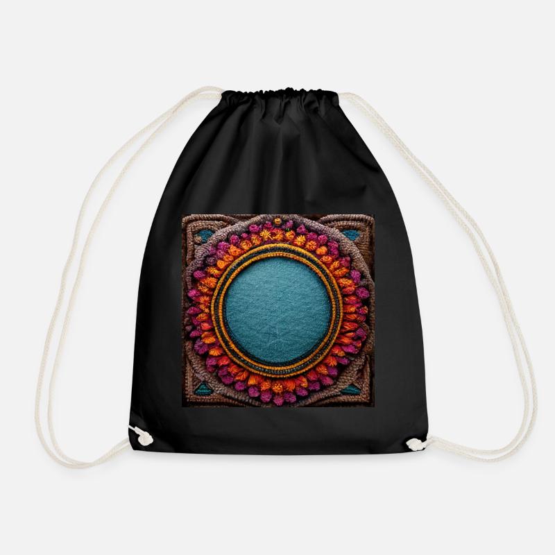 Boho Mandala Abstract - Turnbeutel - Schwarz