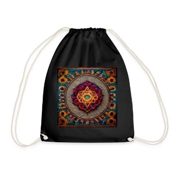 Boho Mandala Abstract - Drawstring Bag - black - Front
