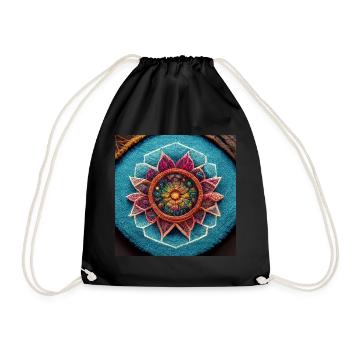 Boho Mandala Abstract - Drawstring Bag - black - Front
