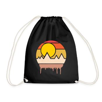 Vintage Sunset Street Art - Drawstring Bag - black - Front