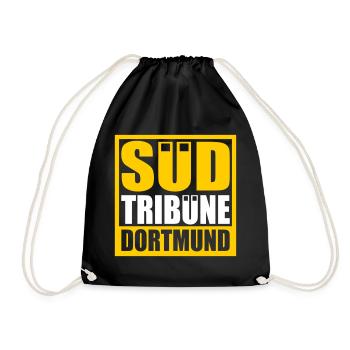 Südtribüne Dortmund | Farbe änderbar - Turnbeutel - Schwarz - Vorne