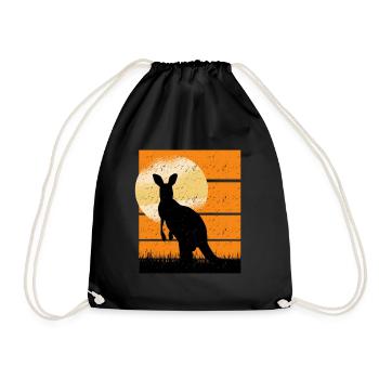 Cangaroo in Sunset retro - Turnbeutel - Schwarz - Vorne