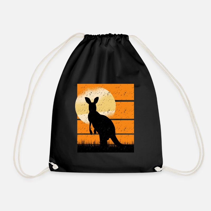 Cangaroo in Sunset retro - Turnbeutel - Schwarz