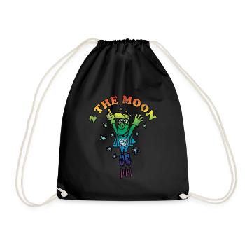 To the moon - Drawstring Bag - black - Front