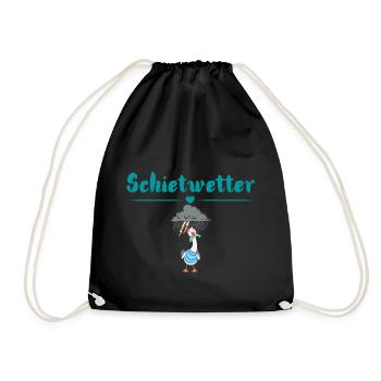Schietwetter Möwe. Maritime Kleidung - Turnbeutel - Schwarz - Vorne