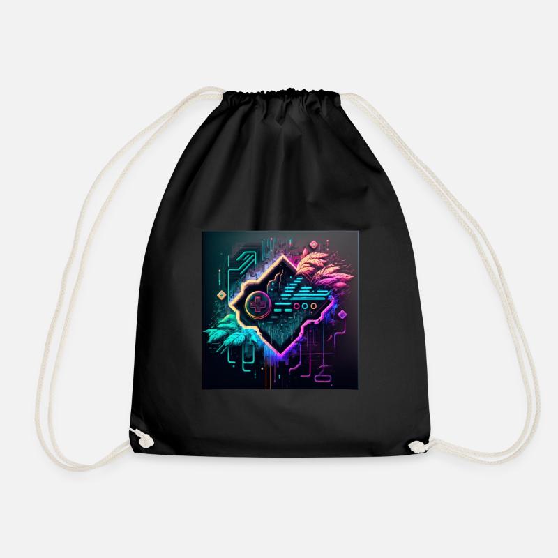 Gamers don't die, they respawn, Gaming Motif - Drawstring Bag - black