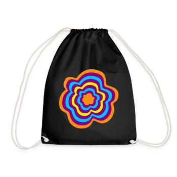 Rings Stripes Flower Yoga Meditation om - Drawstring Bag - black - Front