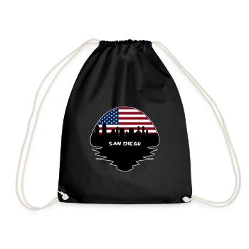 San Diego Californie États-Unis Flag Skyline Silhouette T - Sac de sport léger - noir - Devant