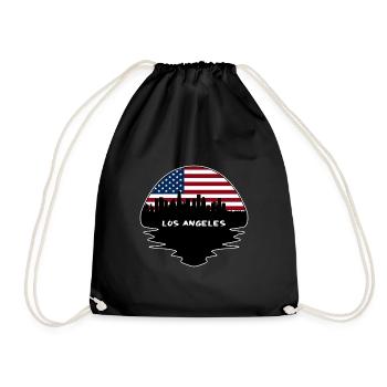 Los Angeles California Usa Flag Skyline Silhouette - Sac de sport léger - noir - Devant
