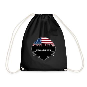Nouvelle-Orléans Louisiane États-Unis Flag Skyline Silhouette - Sac de sport léger - noir - Devant