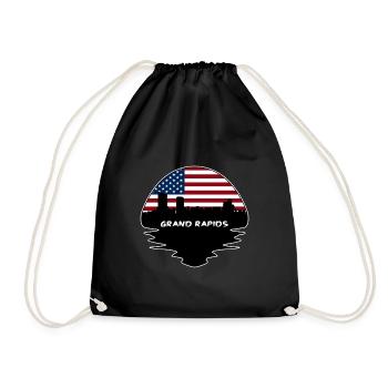 Grand Rapids Michigan États-Unis Flag Skyline Silhouette - Sac de sport léger - noir - Devant