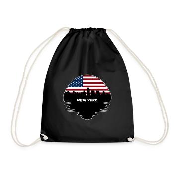 New York New York États-Unis Flag Skyline Silhouette - Sac de sport léger - noir - Devant