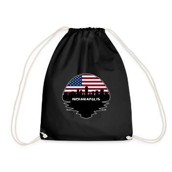 Indianapolis Indiana États-Unis Flag Skyline Silhouette T - Sac de sport léger - noir - Devant
