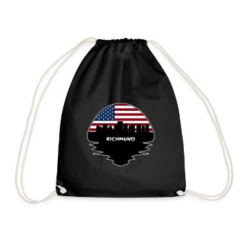 Richmond Virginia Usa Flag Skyline Silhouette Trav - Drawstring Bag - black - Front